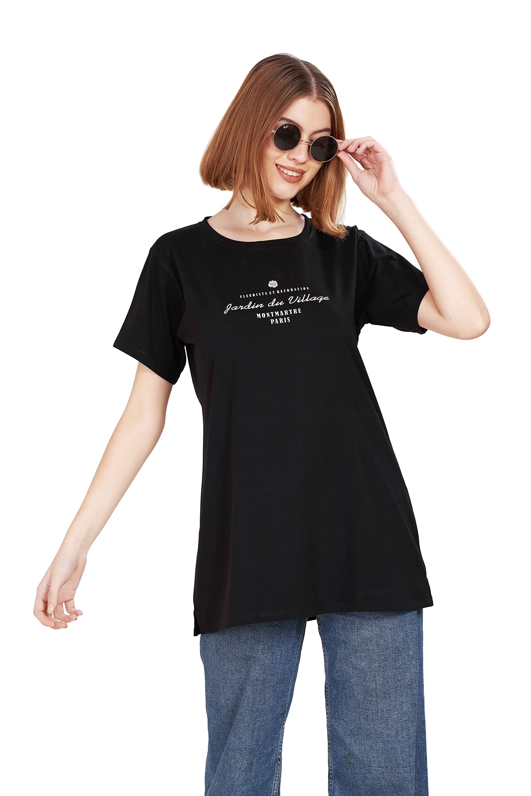 WEET Women's Relaxed Fit Long Length T-Shirt