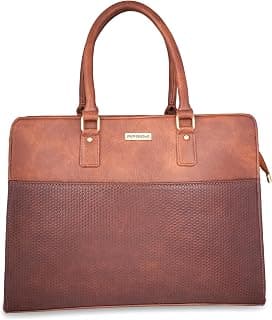 Peperone Emeline XL Tan Laptop cum tote Bag