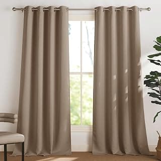 Galaxy Home Decor Premium Blackout Curtain for Long Door 8 Feet | Thermal Insulated Modern Window Curtain with Rings for Living Room & Bedroom | Pack of 2, Mocha