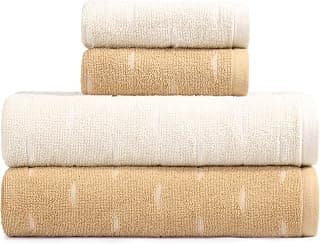 MYTRIDENT Towel Set, 100% Cotton, Set of 4 (2 Bath & 2 Hand) Highly Absorbent Towels for Bath, Vanilla Fragrance, 500 GSM, Fragrance Collection