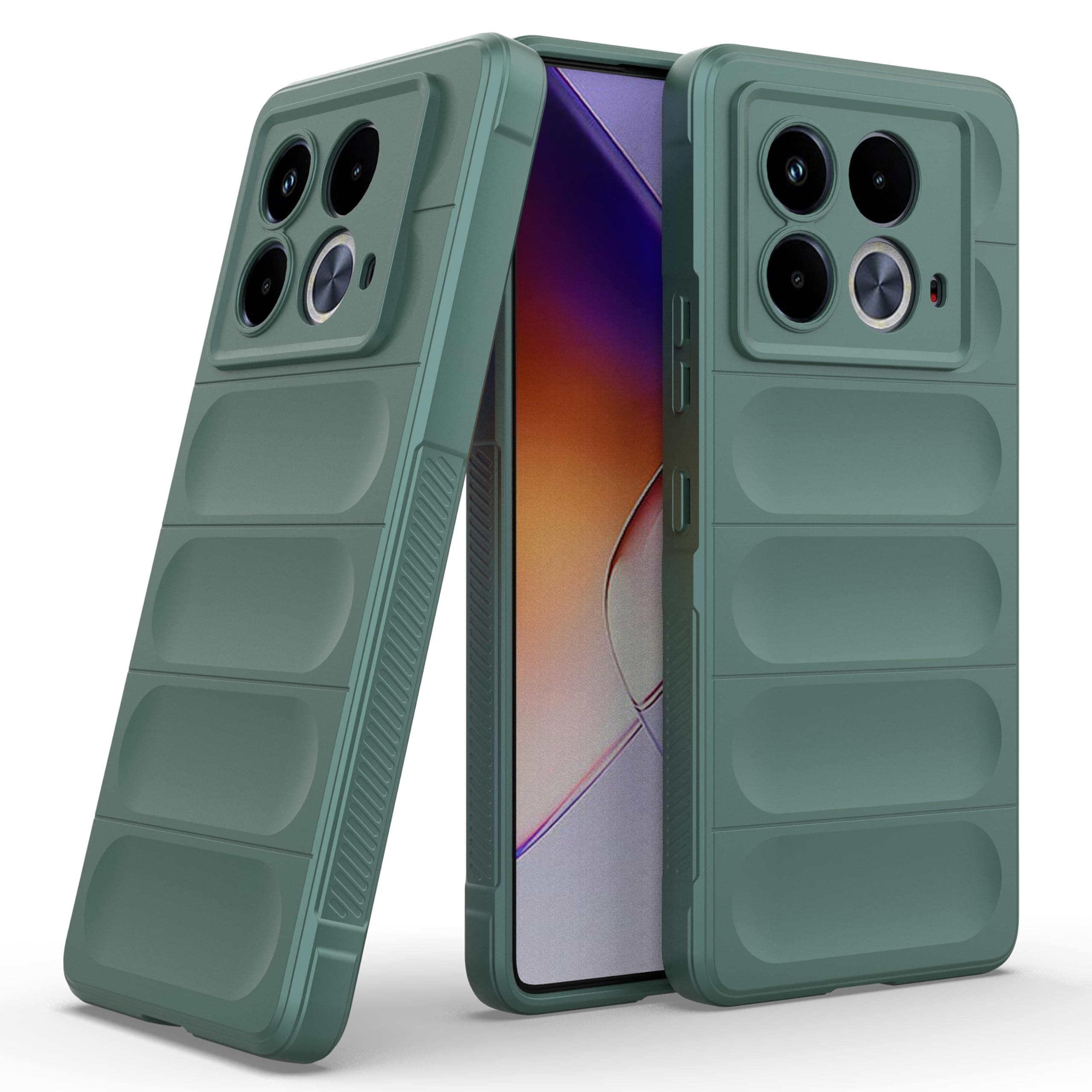 amazon basics Back Case Cover for Infinix Note 40 5G | Compatible for Infinix Note 40 5G Back Case Cover | Liquid Silicon Magic Case with Camera Protection | DarkGreen