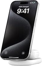 Belkin MagSafe Qi2 Wireless Charger | 2-in-1 Magnetic Foldable 15W | Fast Charger for iPhone 16, 15, 14, 13, 12 | Charging Station with Non-Slip Base | PSU Included | White | Magnetic foldable charging station with non-slip base, PSU included, compatible with iPhone 12 through 16