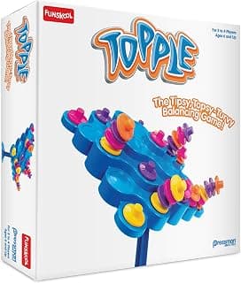 Funskool Original Topple, Strategy Game, Board Game for Kids, Adults, Families, Educational, Fun, 2 to 4 Players, Family Fun, Learning Activity Toy for Childrens, Gift Set for Kid, Ages 6+ Years