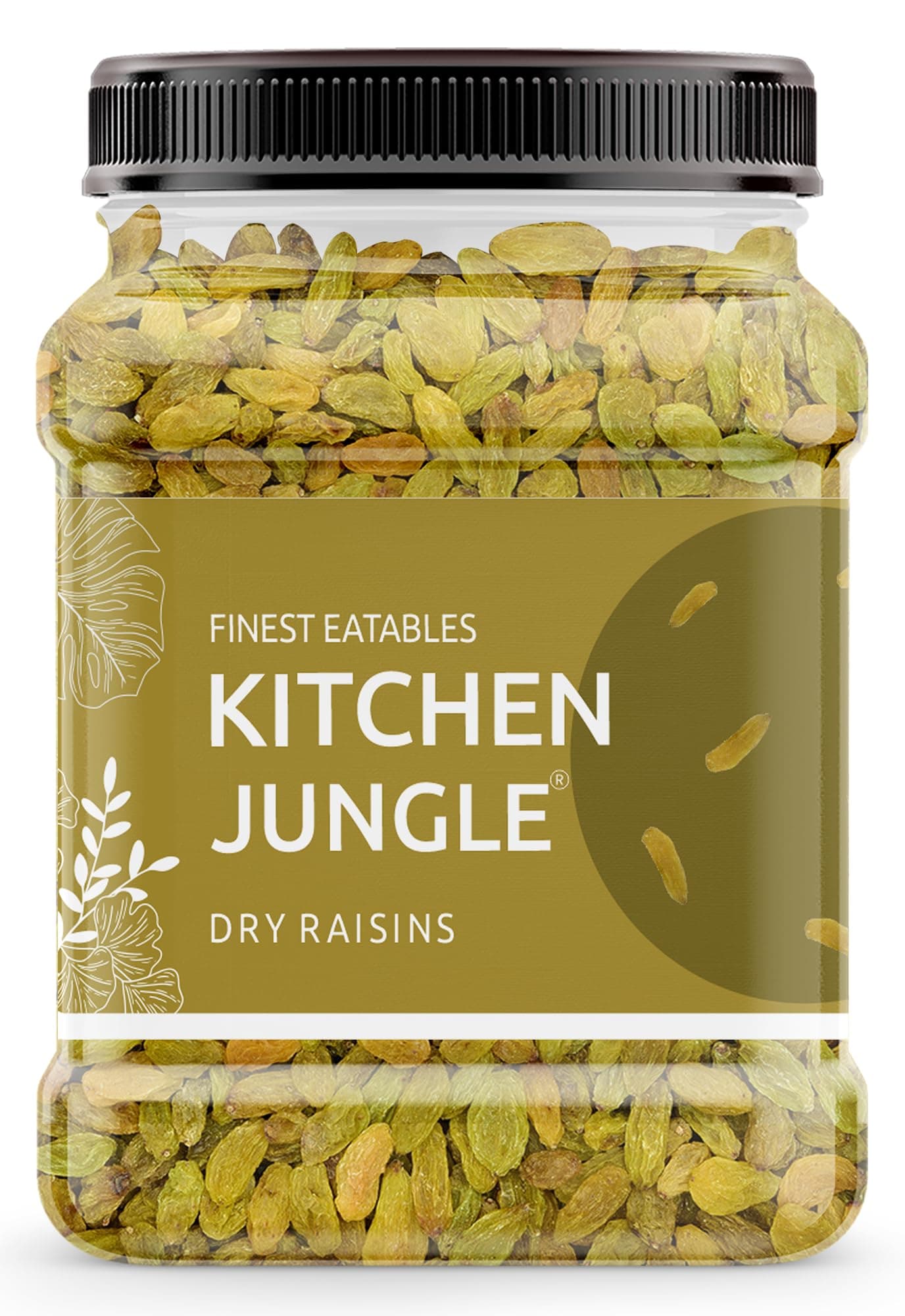 Kitchen Jungle Green Raisins 1kg Jar Pack Fresh and Hygienically packed