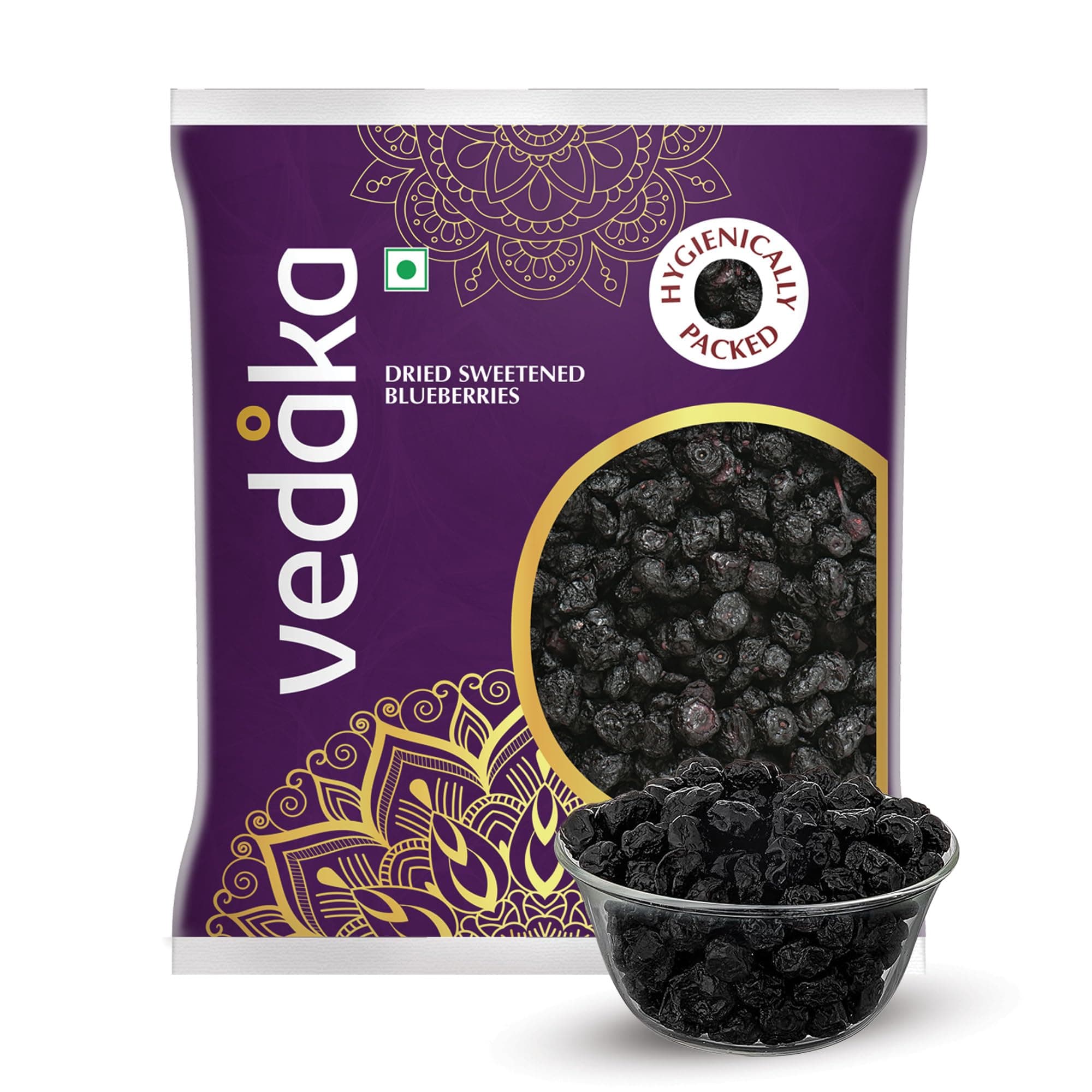 Amazon Brand - Vedaka Premium Whole Candied Blueberries | 500 Gram | Dried Blueberries, Sweetened | No Preservatives Or Artificial Flavors