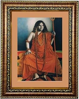 Swami Pranabananda Picture Frame for Puja | Spiritual Portrait Wall Art for Home, Office, Study Room & Living Room | Table & Wall Décor | Religious Gift | 10 x 12 Inch