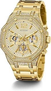 GUESS Round 44mm Champagne Dial Analog Men Watch - GW0419G2