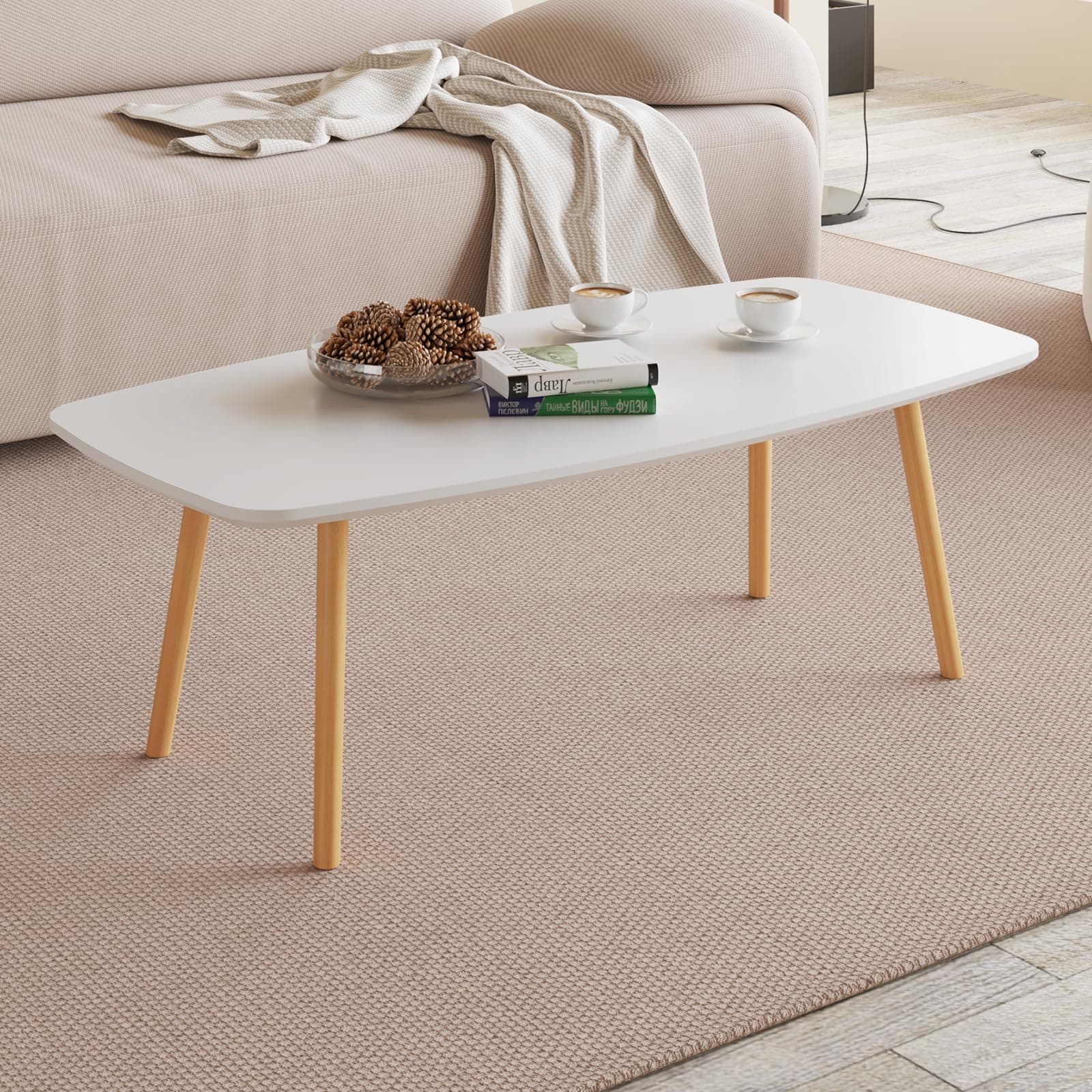 Amazon Brand - Umi Center Table with Legs Coffee Table Sofa Side Table Nesting Table End Table Bedside Table for Living Room Bedroom Reception Office Bungalow Engineering Wood
