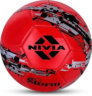 Nivia Snow Storm Machine Stitched Football, Size 5 (Red)