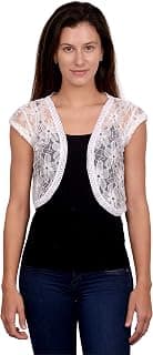 CETC Women's Net Round Neck Cardigan Shrug