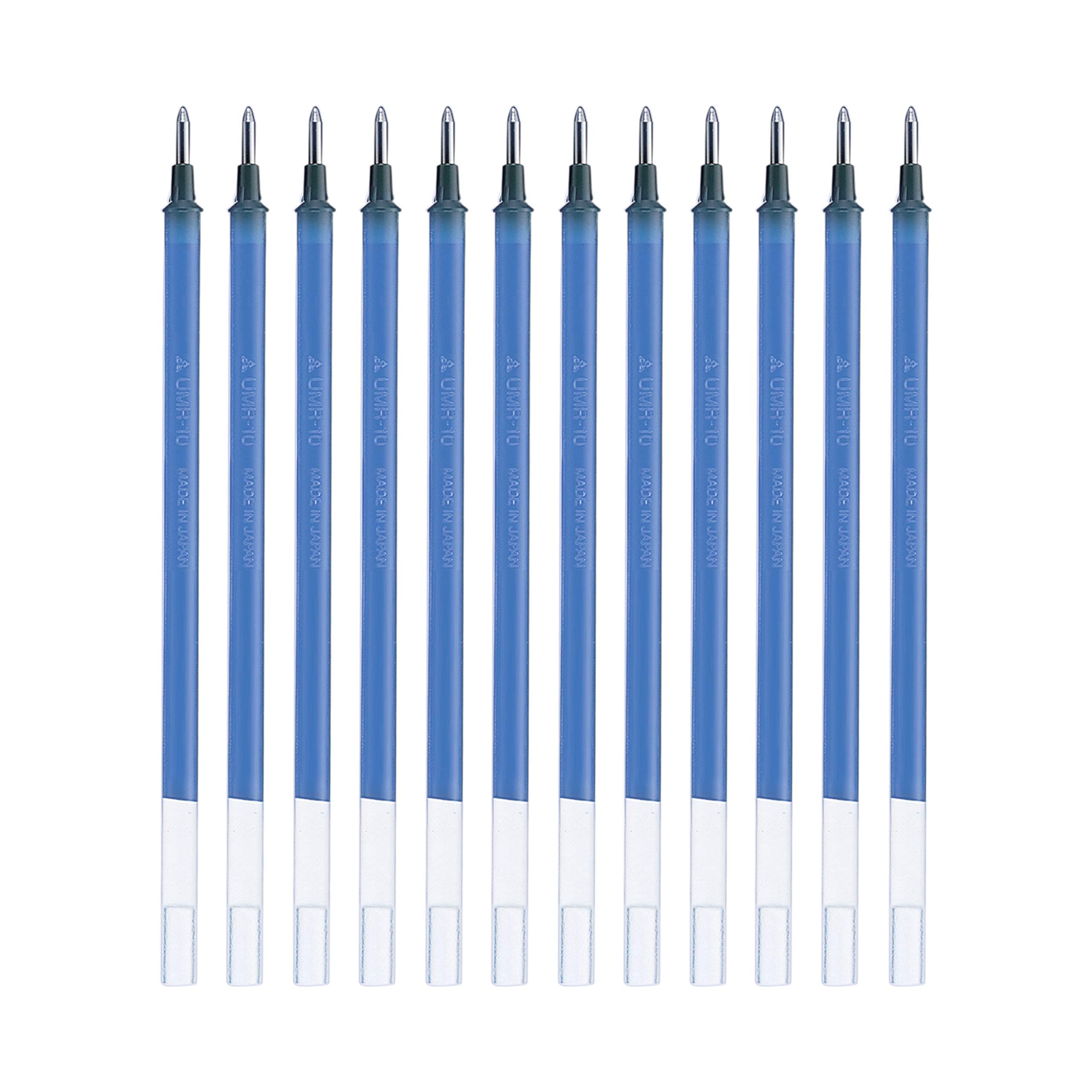 uni-Ball UMR-10 1.0mm Gel Pen Refill | Usable for UM-153S | Blue Ink, Pack of 12