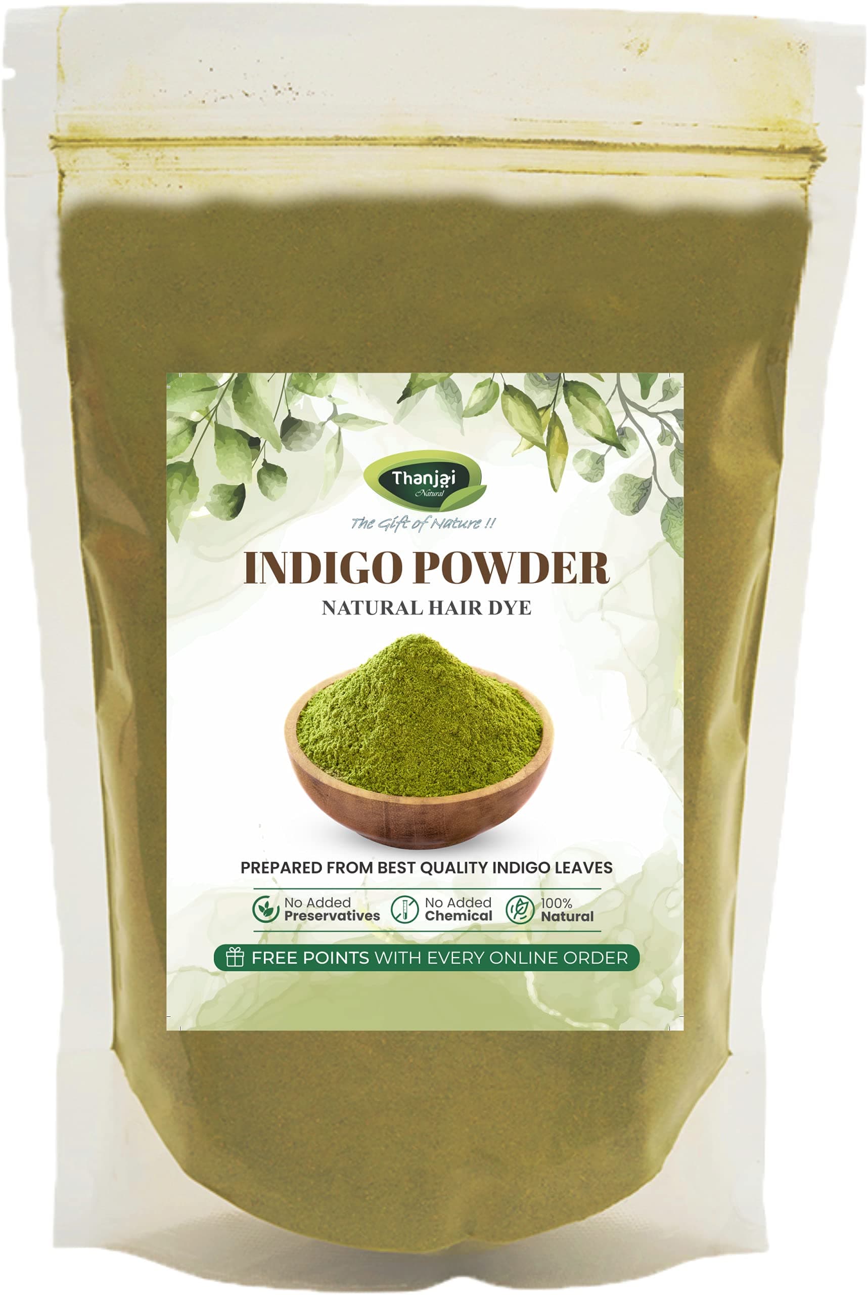 Thanjai Natural 1kg Indigo Powder for black hair (250 Grams x 4)