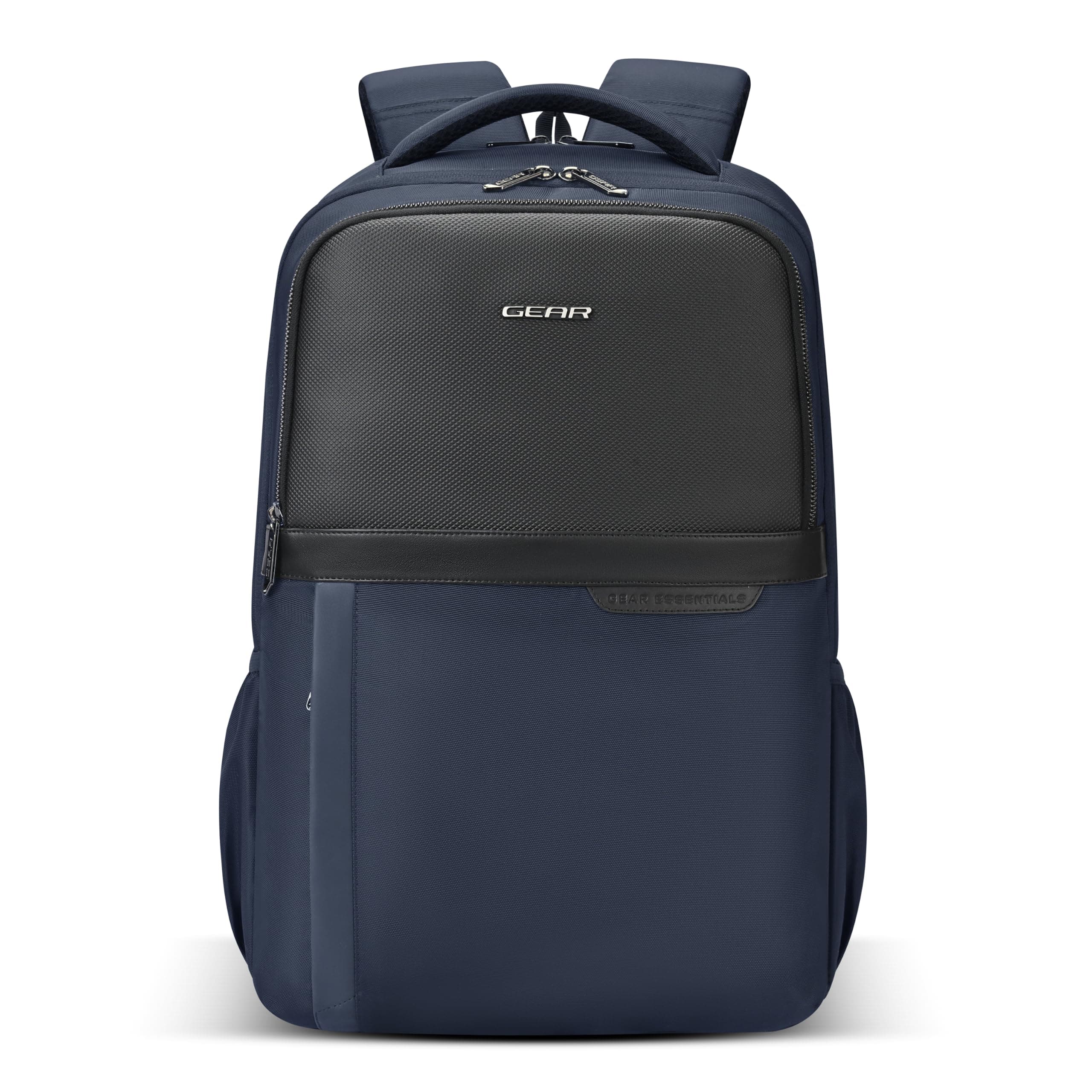 Gear Alpha 18.5”/28L Large Water Resistant Laptop Backpack | Travel Backpack | Casual Backpack for men/women (Navy-Black)