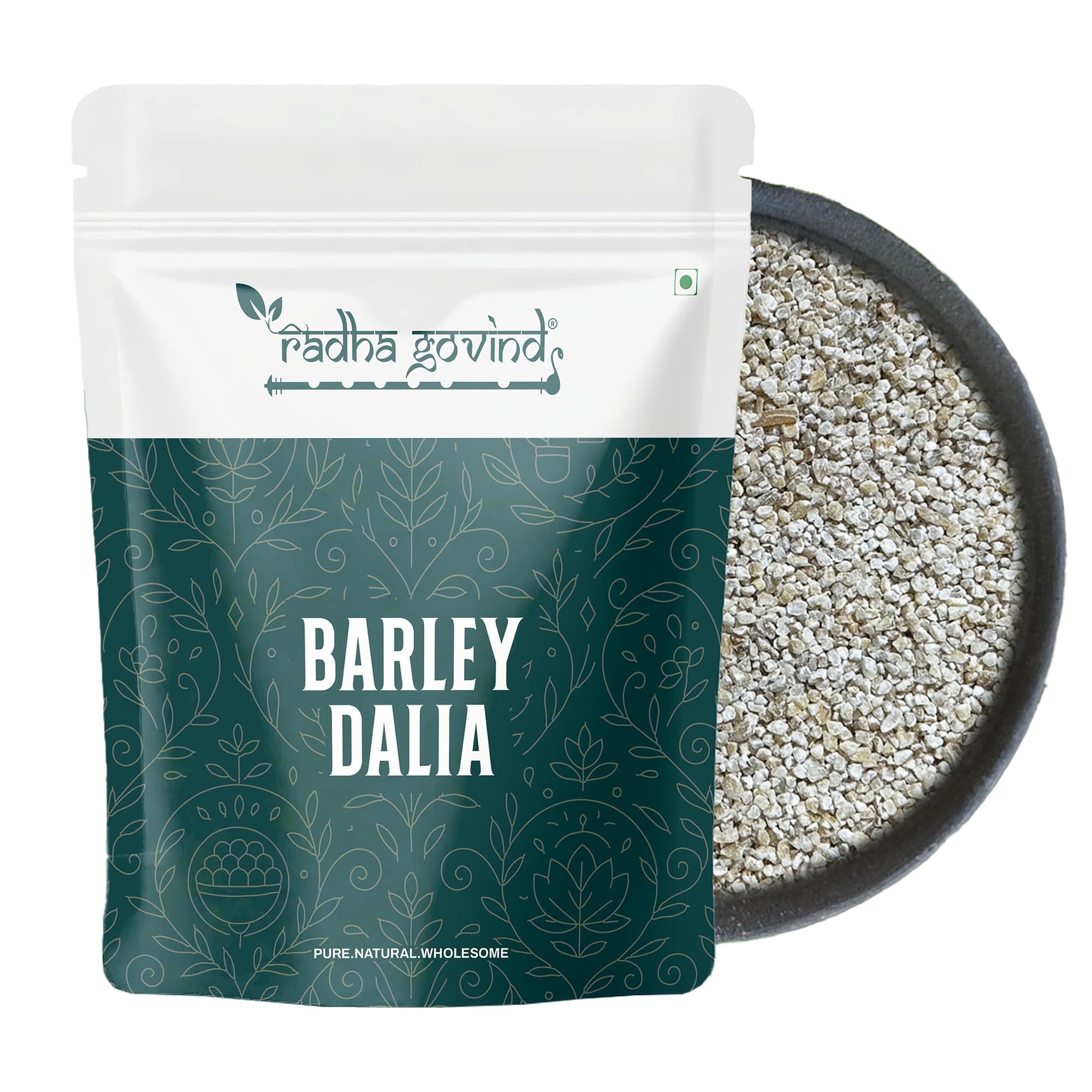 Radha Govind Organic Barley Dalia (Jau Dalia) 1kg, High Fiber Whole Grain Cereal for Digestion, Weight Management & Heart Health, Low GI Diabetic Friendly