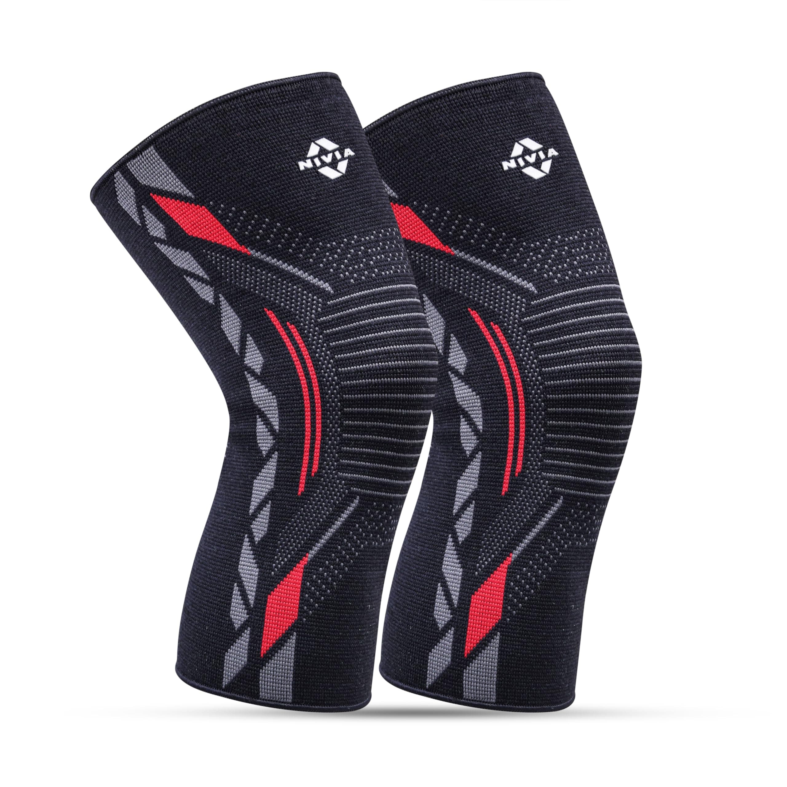 Nivia Knitted Knee Support, for Men, for Gym, Knee Sleeves, Knee Braces Pair for Sports & Workout, Knee Cap, Knee Compression Knee Supporter for Exercise, Running, Cycling