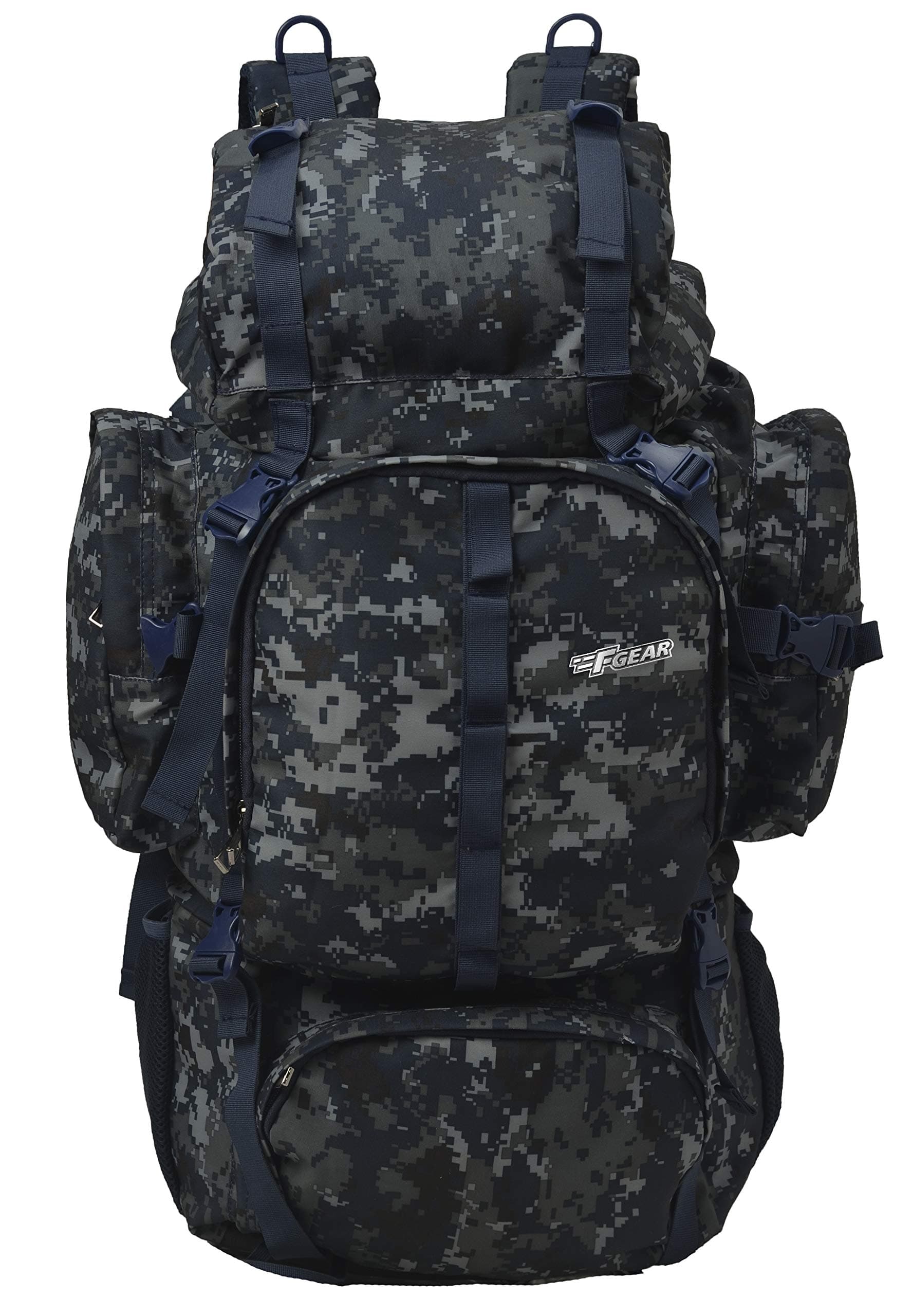F Gear Neutron 50L, Unisex Trekking Bag|Military Bag|Army Bag|Hiking Camping Travel Leisure Tourist Outdoor Sport Rucksack|Multi Pockets, Shoulder Bag - Drawstring Top Open| (Marpat Navy)
