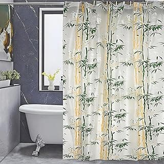Kuber Industries PVC Curtain with Hooks (54 x84 Inch, Green), Washable