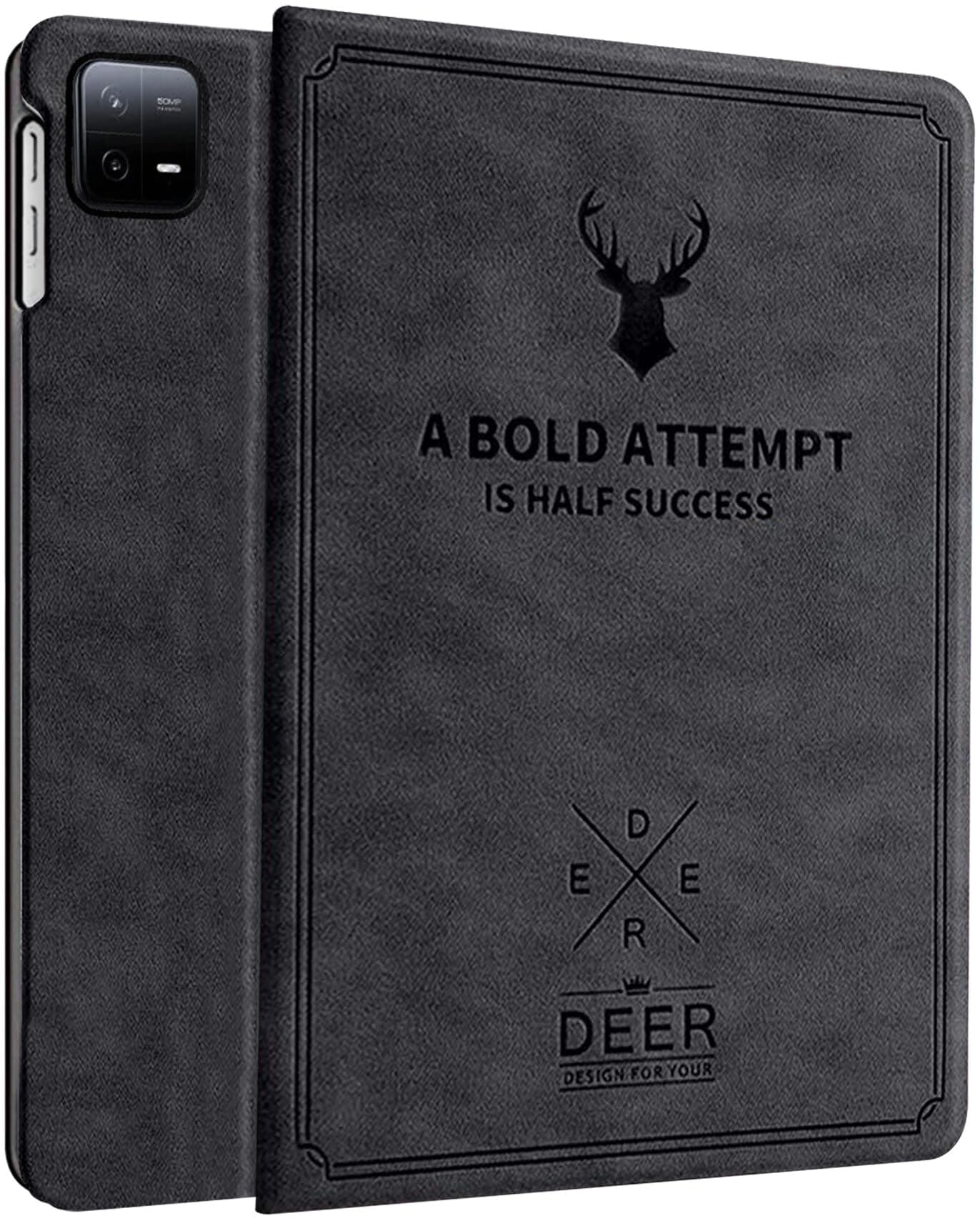 Robustrion Cover for Xiaomi Mi Pad 8/8 Pro/Mi Pad 7/7 Pro 11.2 inch Cover Case, Deer Flip Case Cover Xiaomi Tab 7/8 Cover [Support Auto Sleep Wake] - Black