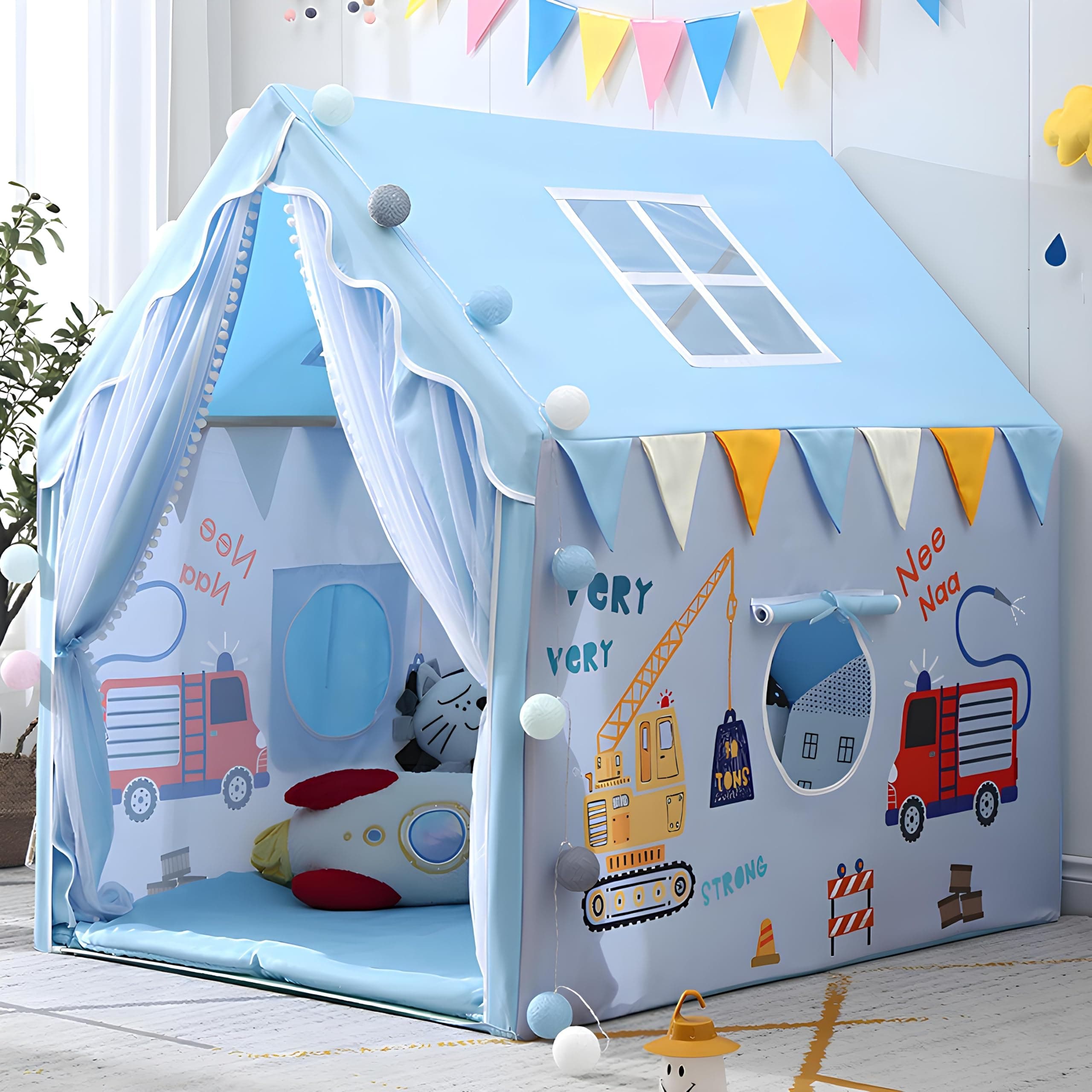 Gurukrupa International Colorfull and Light Weight Kids Play Tent House for 3 to 10 Years Old Kids Girls and Boys (05 Crane 0005)