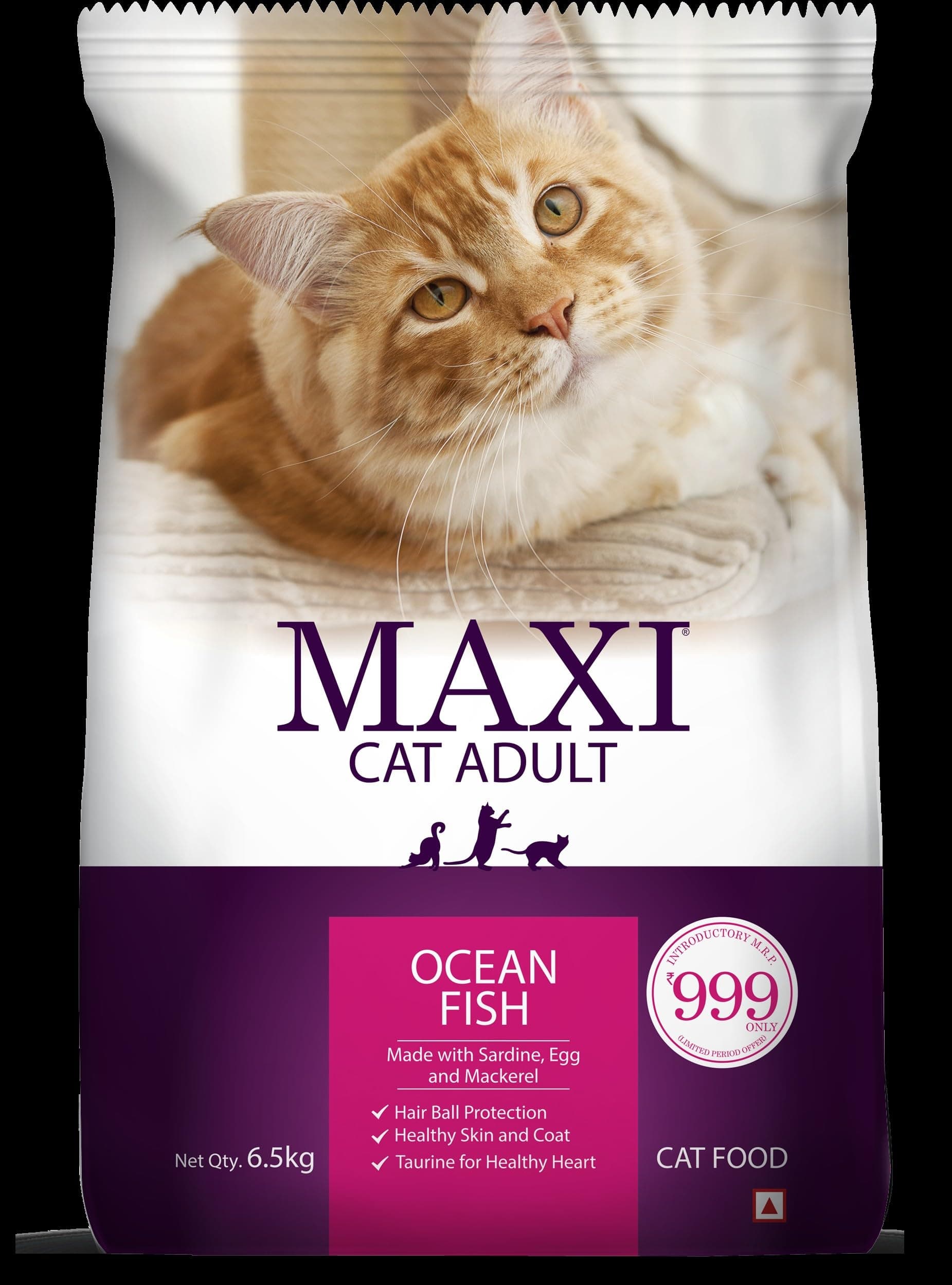 Maxi Ocean Fish Dry Cat Food 6.5kg, Adult