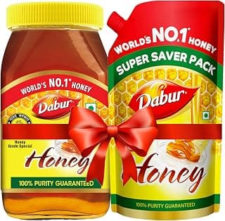 Dabur Honey - 500g + Dabur Honey - 750g Refill Pouch