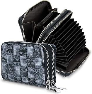 Storite 9 Slot RFID Dual Zipper Wallet PU Leather Credit Debit Card Holder Wallet Money Zipper Coin Purse for Girls & Women - (Grey/Black-8 x11 x 4 cm)