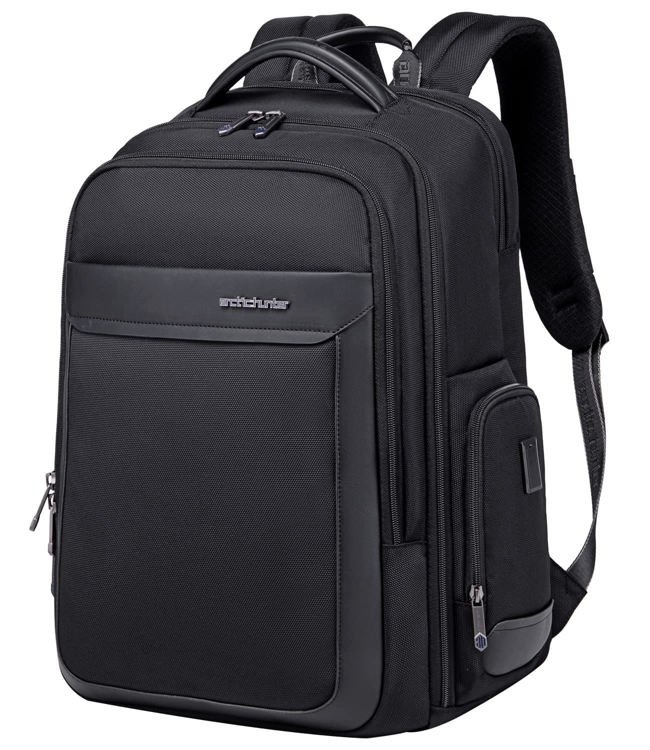 Arctic Hunter Travel Backpack for Men 45L Large Heavy Duty Office Travel Laptop Bag Fit Upto 17" Laptop 1680D Polyester Water-resistant Padded Overnight Laptop/Clothes Bag with Multi-Pocket, Black