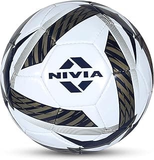 Nivia Shinning Star - 2022 Football (Size: 5)Outer Material: Rubber , Black & White