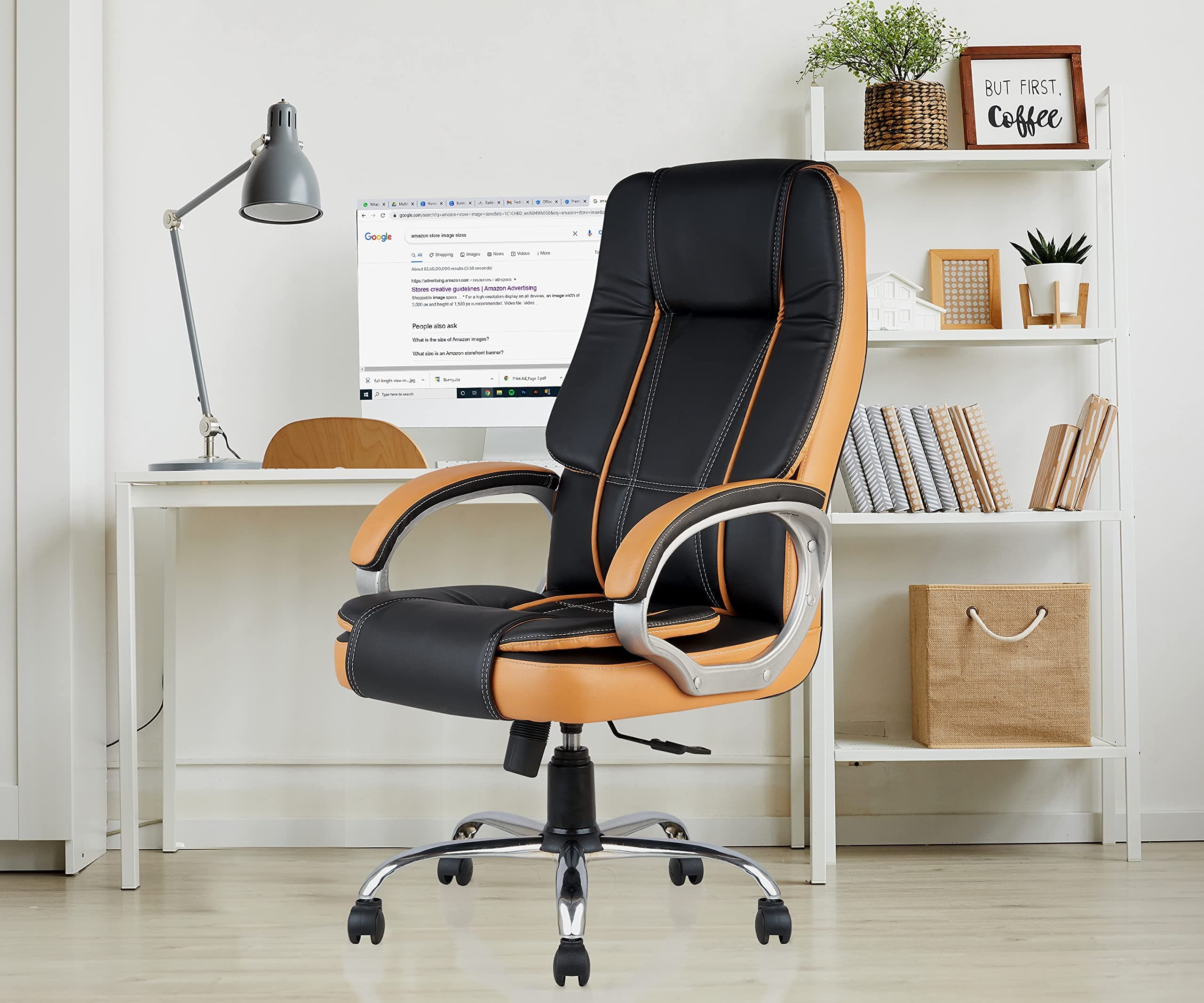 INNOWIN Venture Ergonomic Leatherette Executive High Back Revolving Desk Office Chair (Multi Color)| 3 Years Limited Warranty