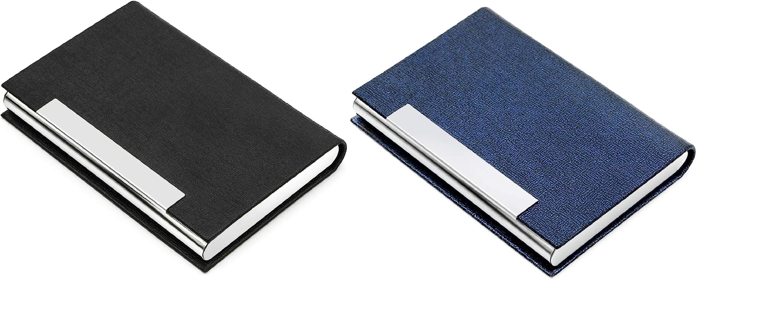 VOGARD Business Card Holder, Business Card Case Professional PU Leather & Stainless Steel Multi Card Case,Business Card Holder Wallet Credit Card ID Case/Holder for Men & Women