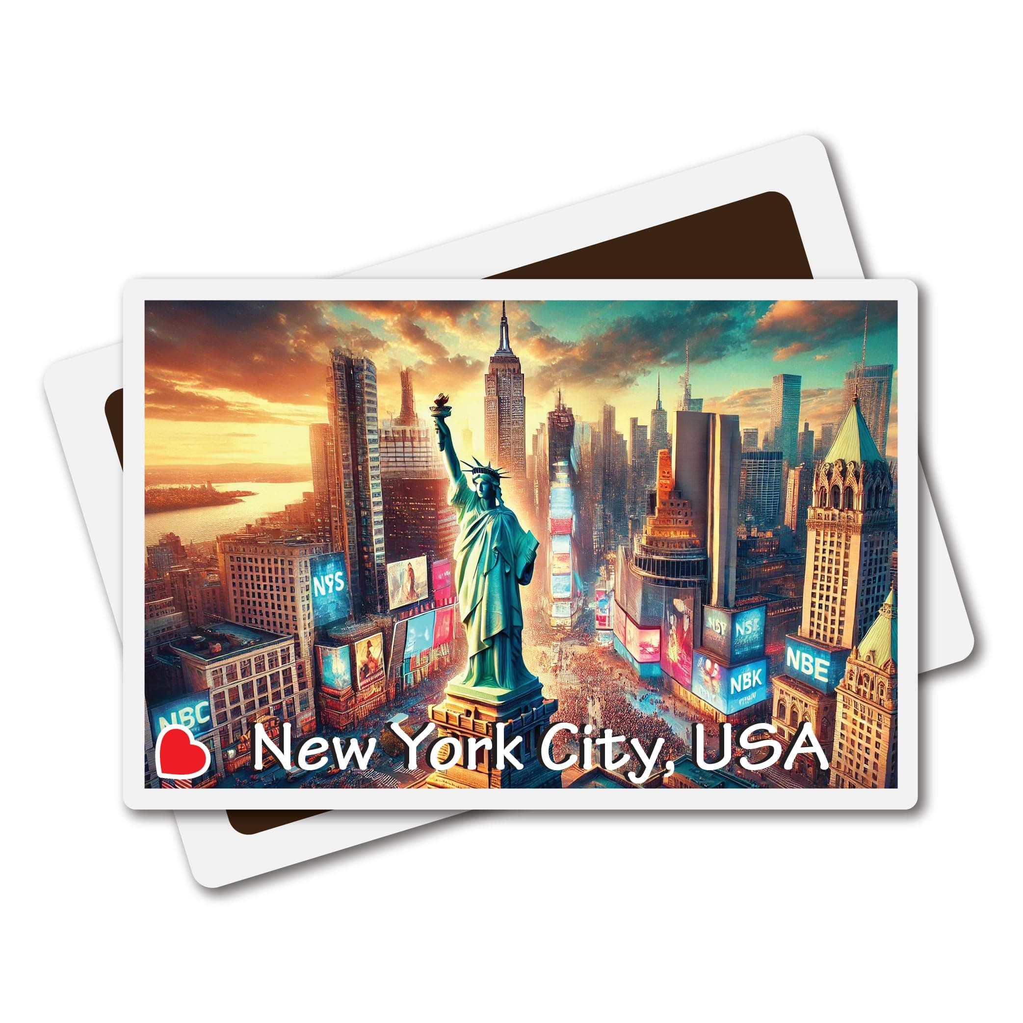 Connect & Collect New York City, USA World Famous Cities Acrylic Fridge Magnet | 3x2 Inches, 3mm Thick | Quality Finish Decorative for Home, Office, Locker, PC Cabinets, Almirah