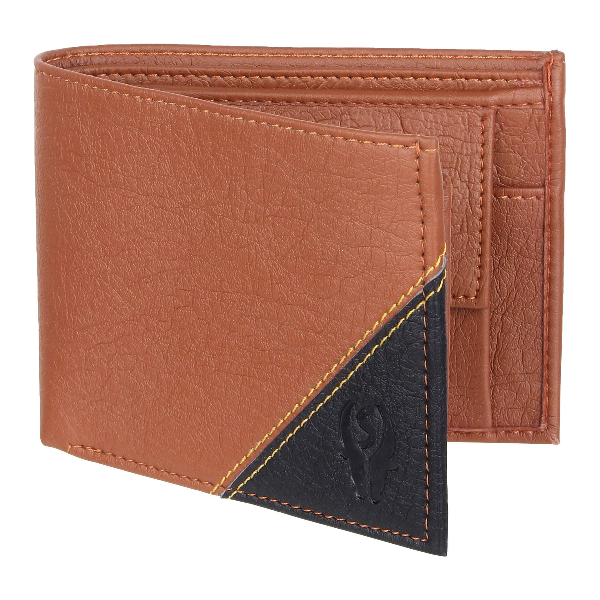 Branded Stylish Men's PU Leather Wallet, Purse (Tan)_372