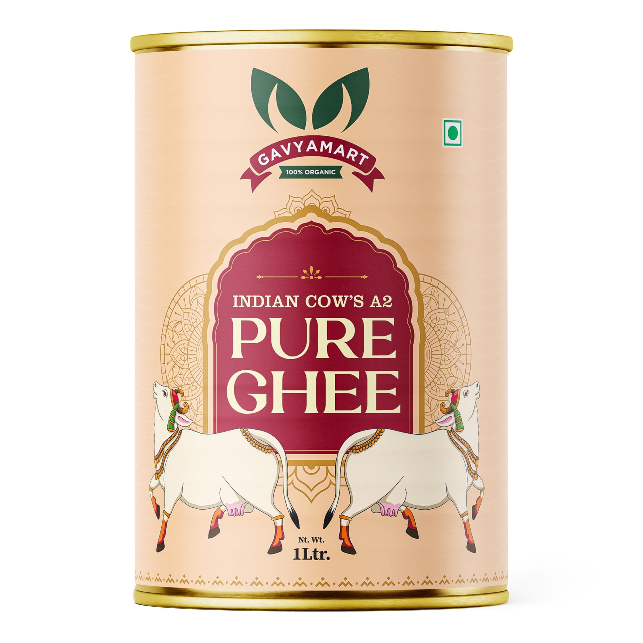 Gavyamart Indian A2 Cow Ghee 100% Pure Non GMO - Made of kankrej Organic Cow Ghee (1L)