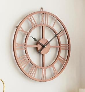 CRAFTEL Large Iron Handcrafted Roman Dial Wall Clock for Living Room & Home Decor | Decorative Stylish Analog Antique Roman Number Wall Clock (40 x 40 Cm)