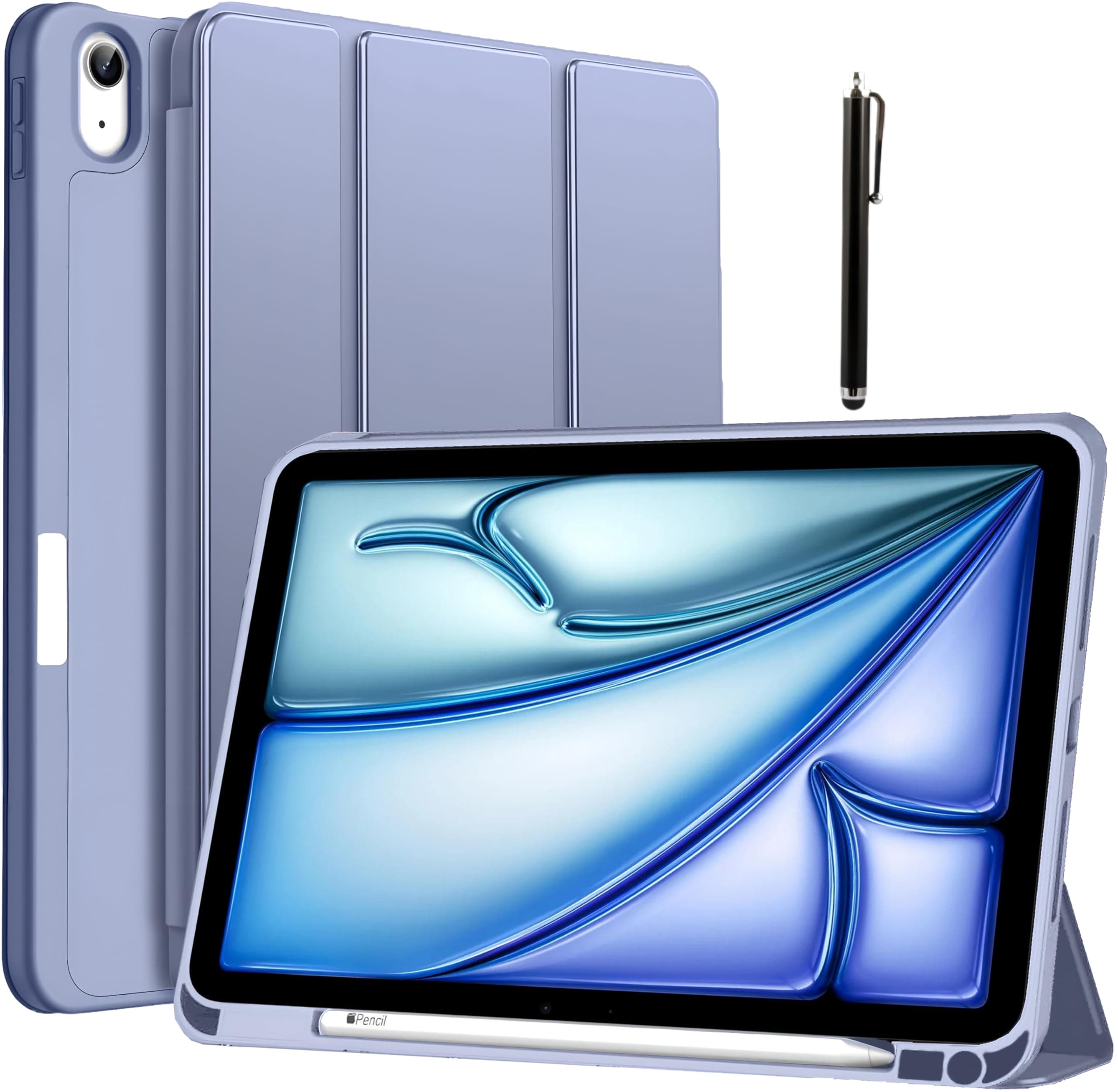 ProElite Case Cover for iPad Air 11" M4/M3/M2 2026/2025/2024, Air 5th/4th Gen 10.9", Smart Flip Case for iPad Air 11/ Air 5/4 Gen with Pencil Holder [Auto Sleep/Wake] with Stylus Pen, Lavender