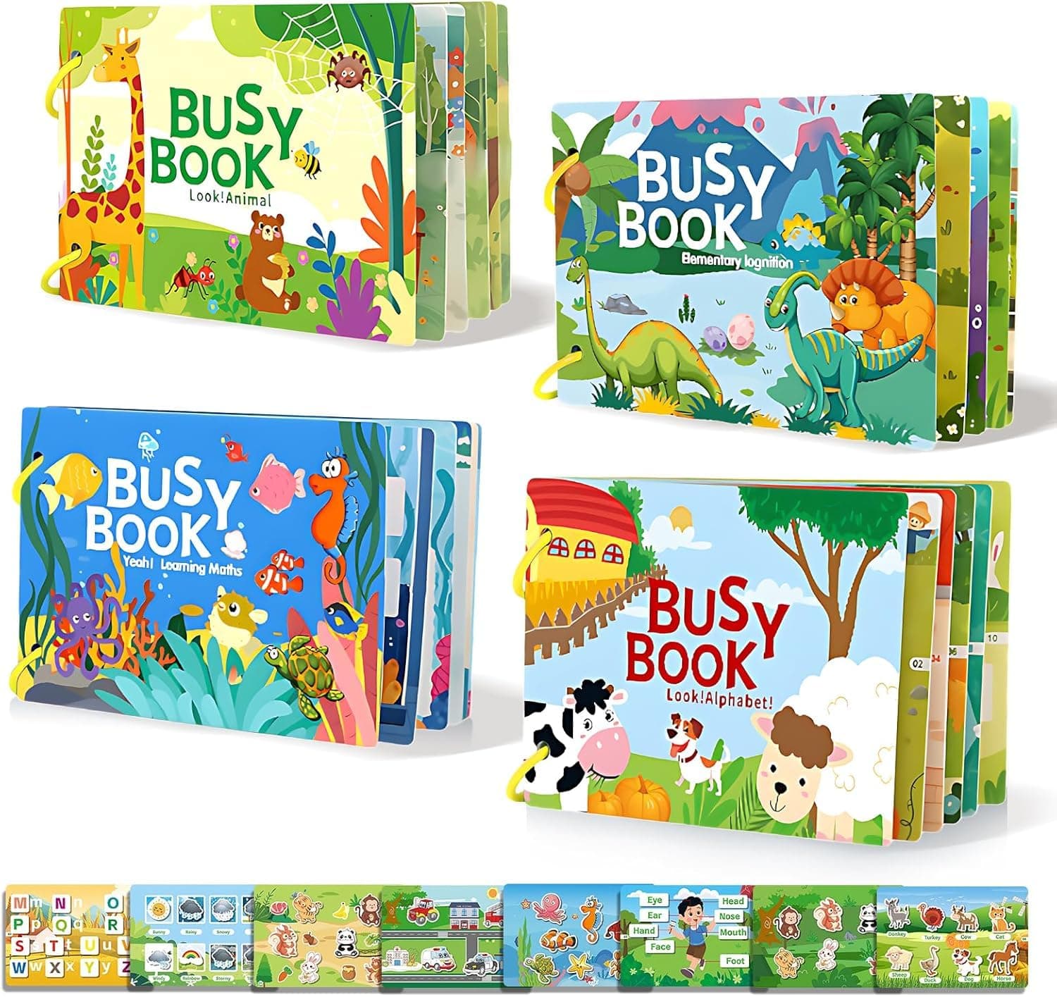 SHNMN Busy Book | Preschool Busy for Toddlers Kids/Children Activities | Quiet Book Alphabets, Animal, Shapes Learning | Kids Age 2-5 Years: 1 (Alphabet,Animal,Learning,Elementary Book)