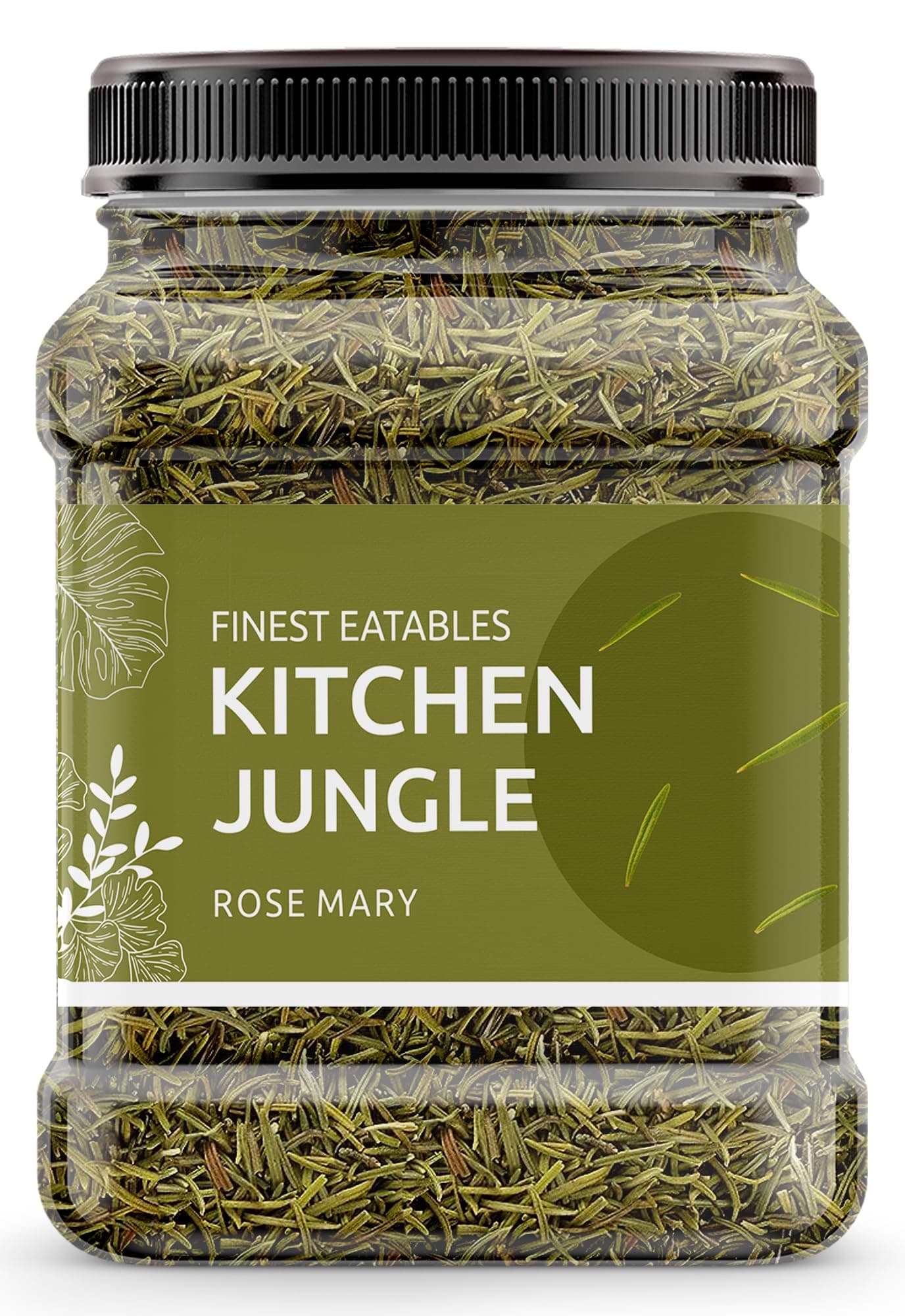 Kitchen Jungle Rosemary leaves 250gm Organic Dried For Foods & Hair Jar Pack)