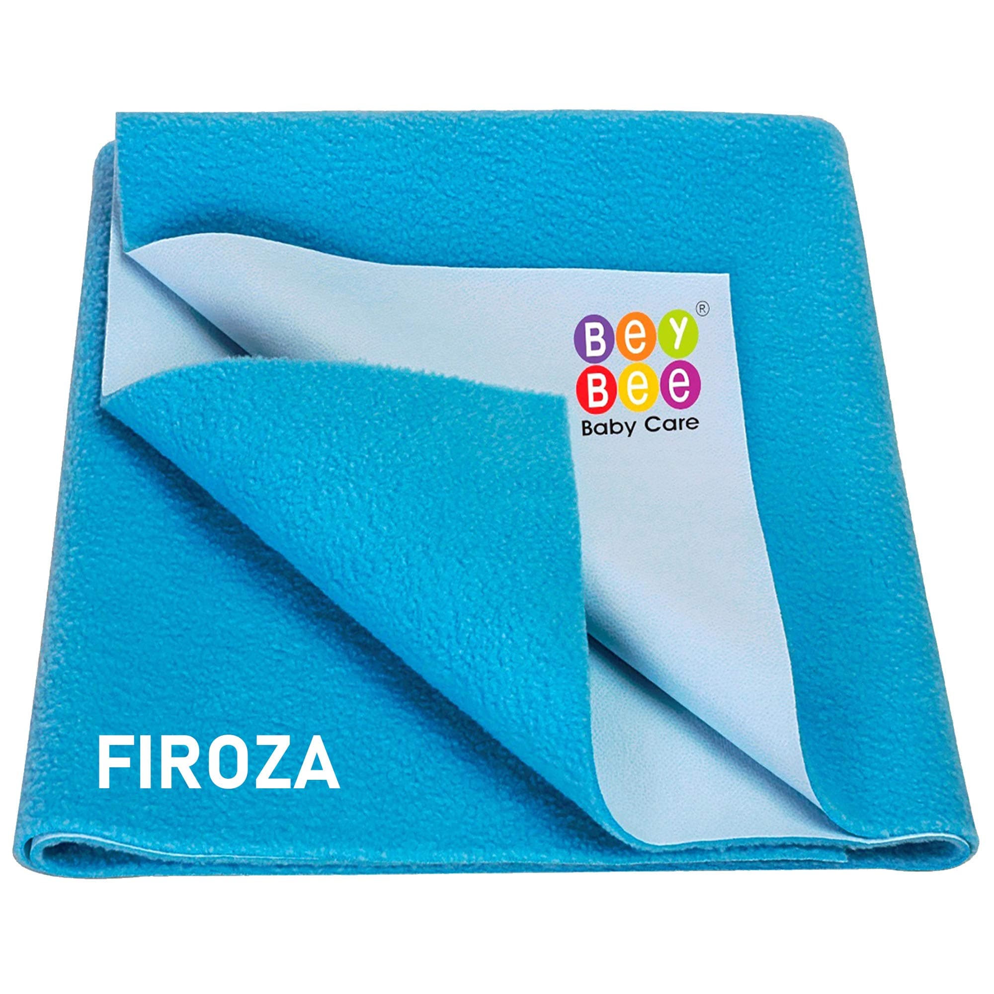 Beybee Premium Quick Dry Mattress Protector Baby Cot Sheet - Medium (Firoza)