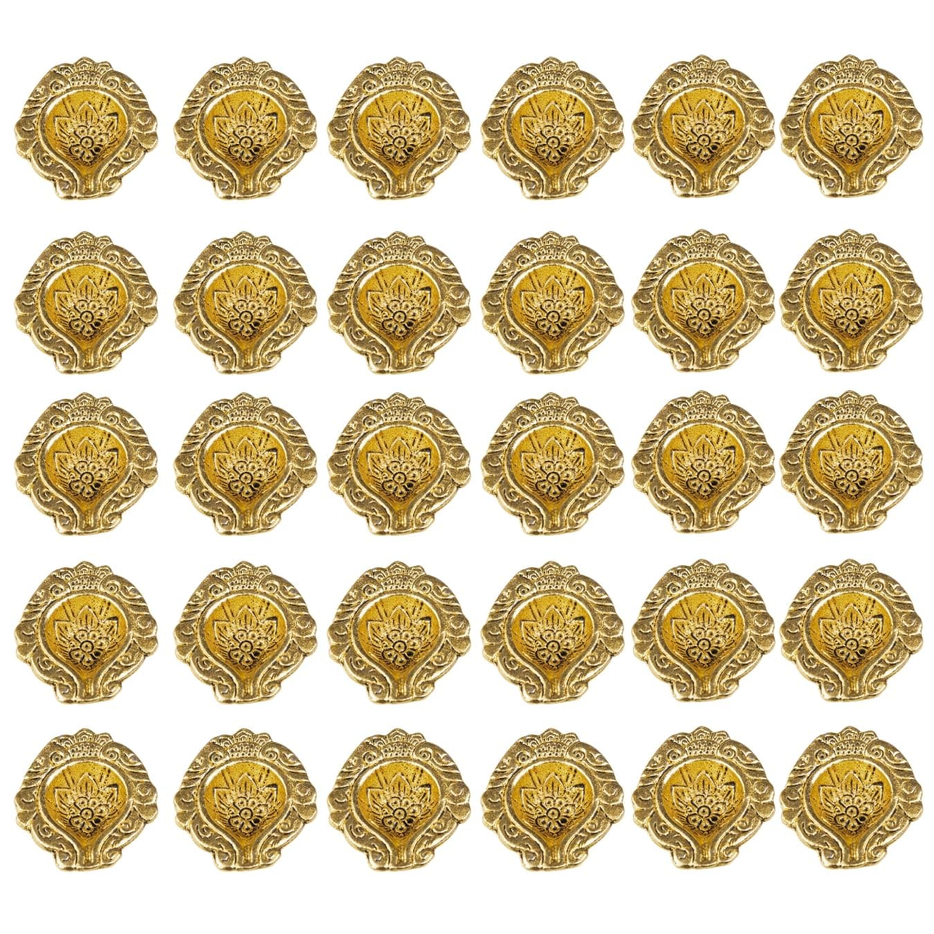 Wonder Care | Metal Gold Lamp Oil Lamps for Indoor Use Diwali Diya Lamp| Decor for Diwali| Inside Home Decorations |Table Decor Centerpiece for Diwali puja|Ganesh chaturthi|Navratri (Pack of 20)
