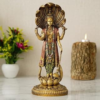 Resin Standing Venkatesh Narayan-Vishnu Ji Idol for Home Decor & Office Table Lakshmi Narayan Vishnu Ji Statue, 12.7 x 12.7 Cm