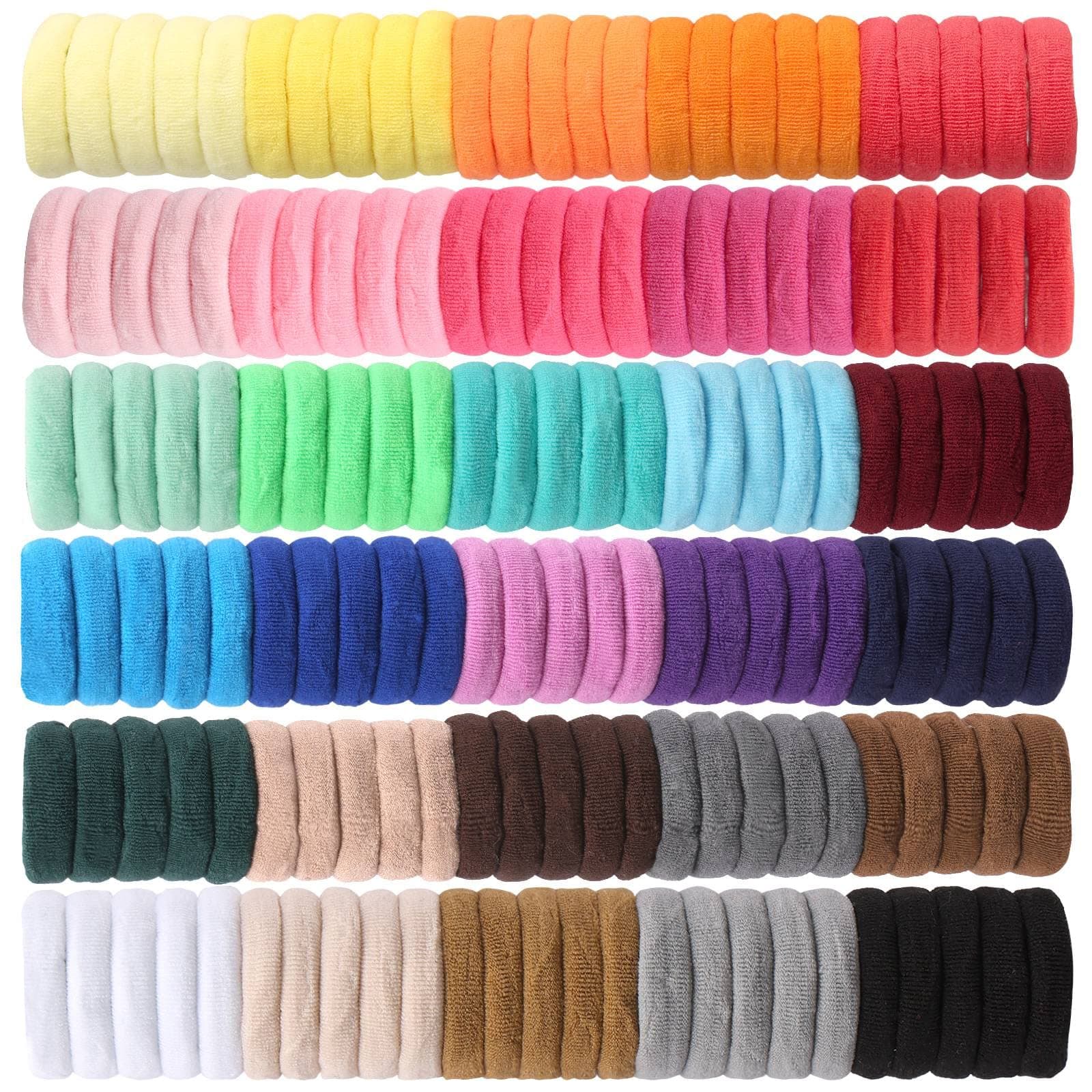 Isbasa 300pcs Baby Hair Ties - Elastic Hair Bands Ponytail Holder for Toddlers Infants, Small Seamless Soft Rubber Bands for Kids Baby Girls (30 Colors)