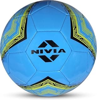 Nivia World Fest Football, As Per Basic Standard, Training Ball, 32 Panels, Synthetic Cover Machine Stitched, Butyl Bladder, to Play On Both Natural and Artificial Grass (Blue)