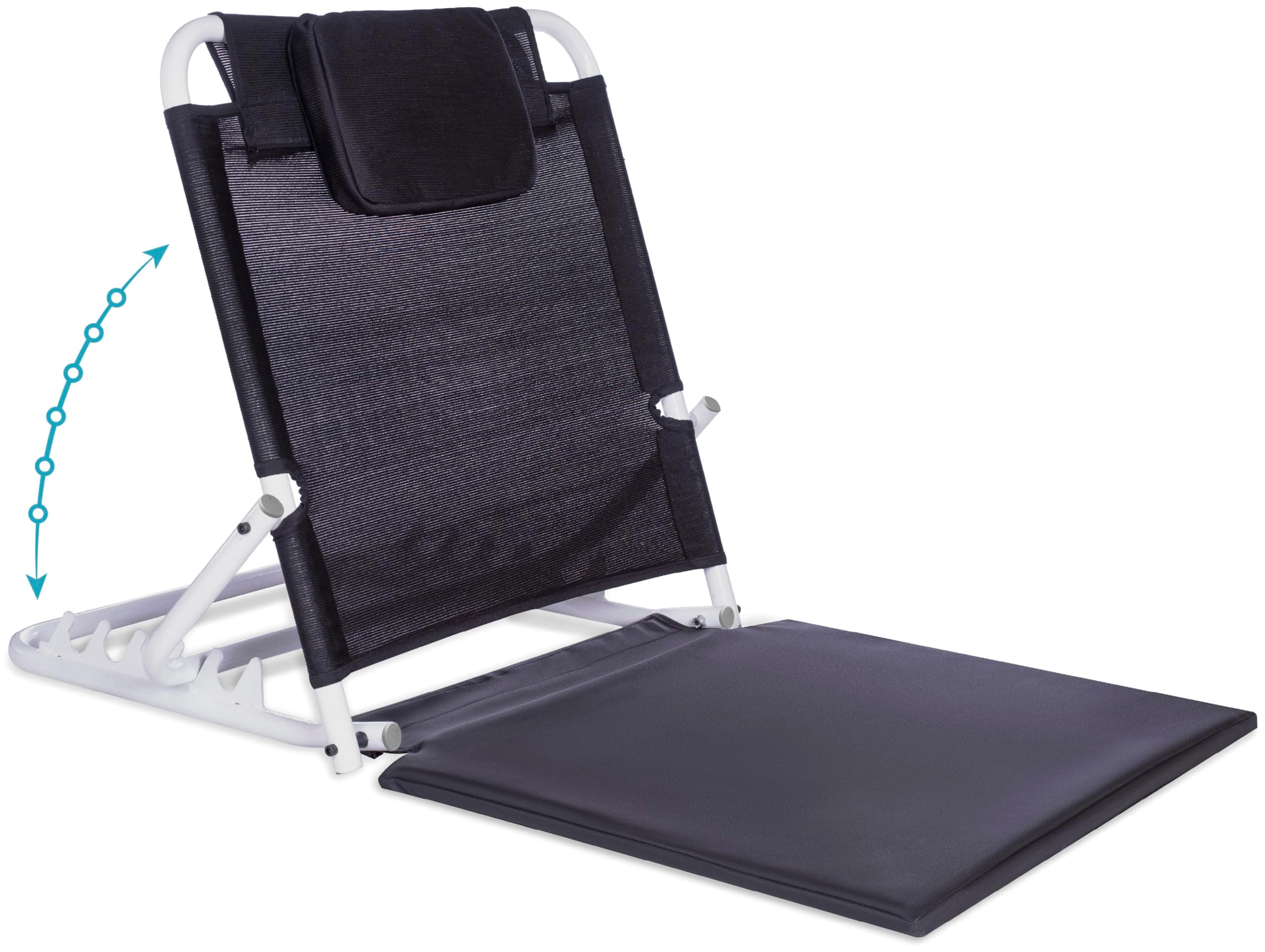FOVERA Adjustable Hospital Back Rest for Use on Bed, Back Support for Patient at Home, Multifunction, Large Size, 5 Changeable Recline Angles, Foldable & Portable