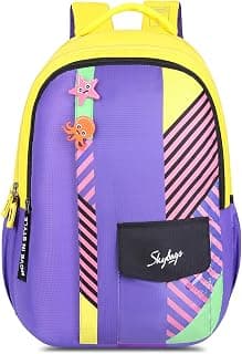 Skybags MAZE PRO 014 Compartment SCHOOL BACKPACK YELLOW PURPLE