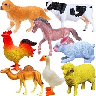 Big Size Farm Animals Toys for Kids | 8 PCs Realistic Jungle | Forest Animal Toy Action Figurine for Boys and Girls Birthday Gift for Children Cute Janwar Toys Educational & Decoration Items