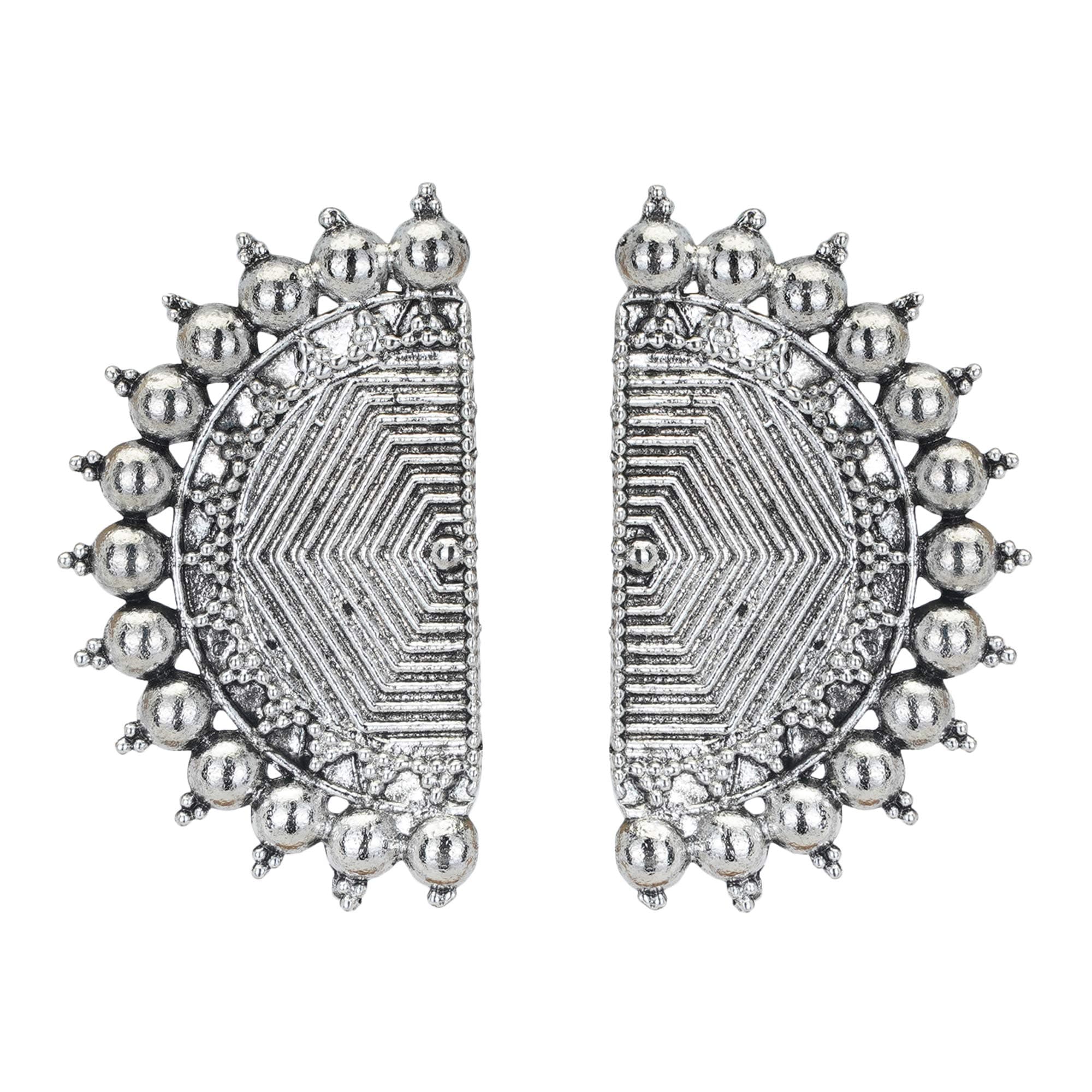 Shreyadzines Oxidized Silver Ghungroo Dangle Studs Statement Earrings Jewelry for Women and Girls