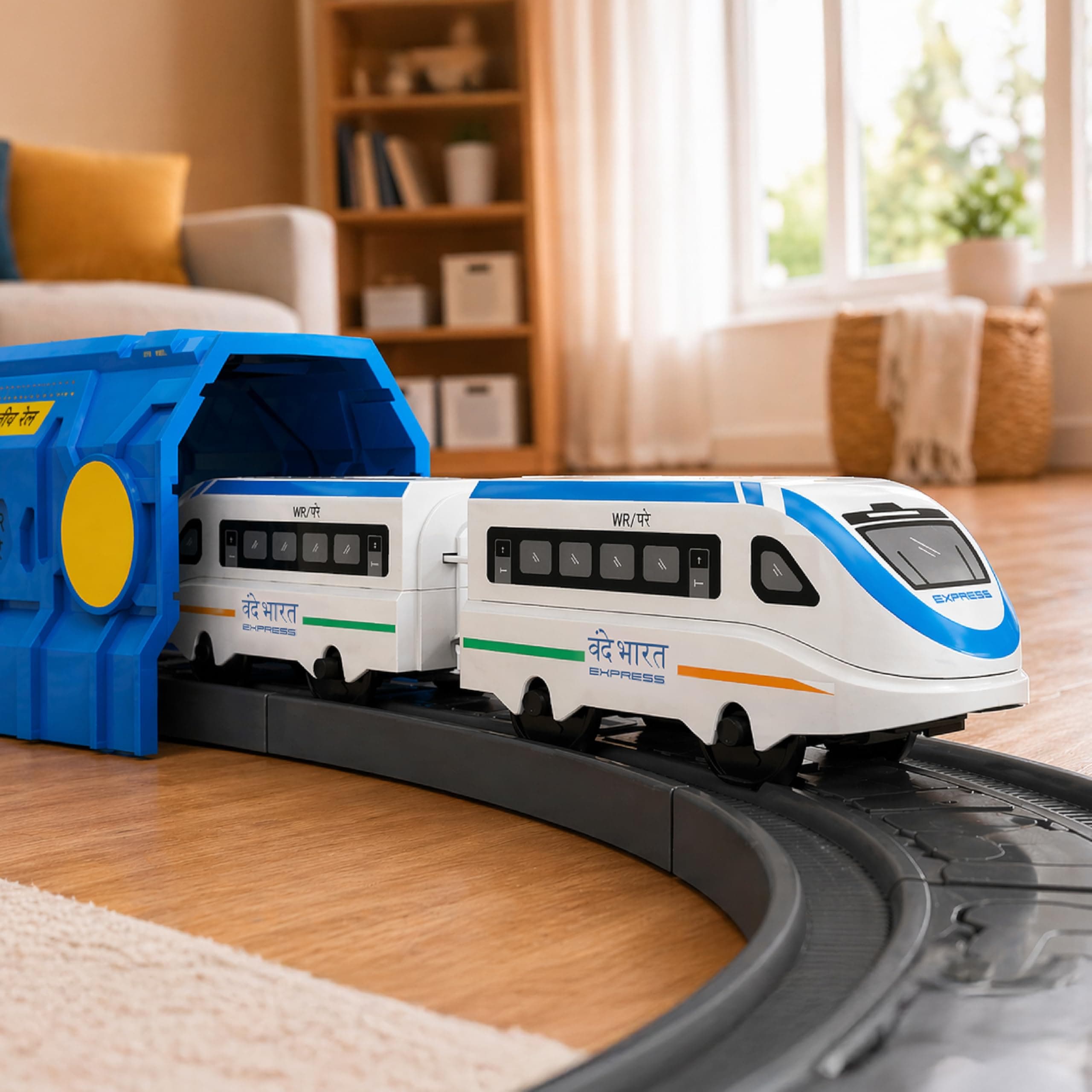 Lifelong Indian City Trainset 49 PCS | Vande Bharat Electric Train Set with Lights & Sounds | USB Rechargeable DIY Toy Set with Magnetic Coaches & Electronic Track Gift for Kids 3-9 Yrs (LLCRCT05)