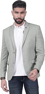 Cantabil Men's Self Design Notched Lapel Collar Single Breasted Casual Blazer (P_MBZC00072)