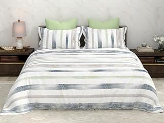 Bombay Dyeing King Size Bedsheet Cotton – Super Soft and 164 TC Premium Fabric, 2 Pillow Covers Included (274 x 274 cm) - FK02
