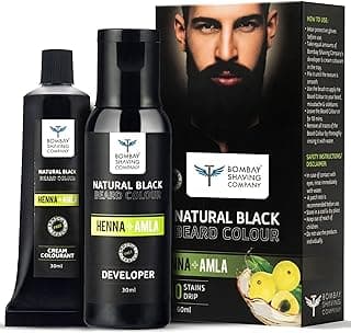 Bombay Shaving Company Beard Color For Men | Natural Black Beard Color | Long Lasting | Paraben And Sulfate Free | 60ml
